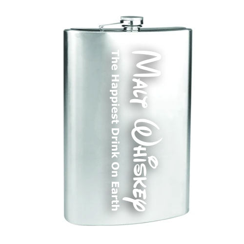 64oz Giant Flask with Malt Whiskey Disney style logo